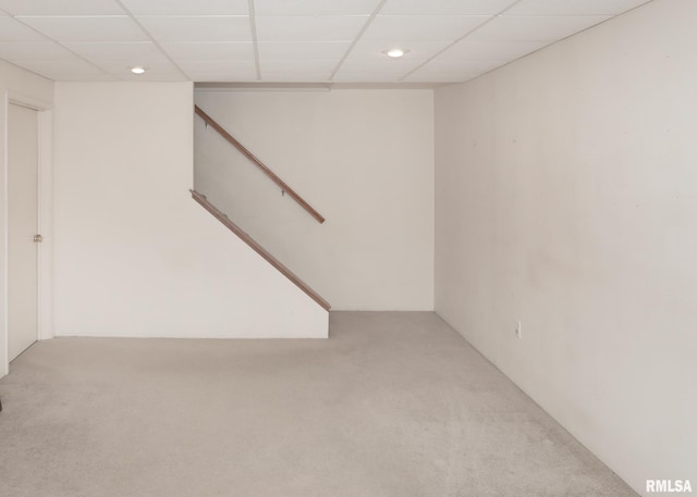 4760 Apple Valley Dr, Bettendorf, IA 52722 - finished basement featuring carpet, recessed lighting, and a paneled ceiling