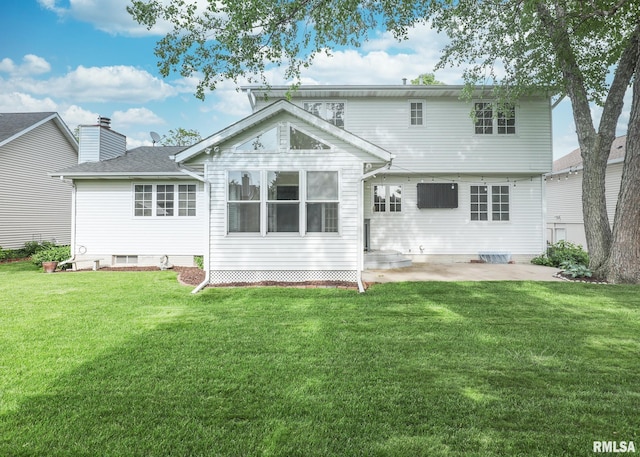 4760 Apple Valley Dr, Bettendorf, IA 52722 - back of house featuring a patio area and a lawn