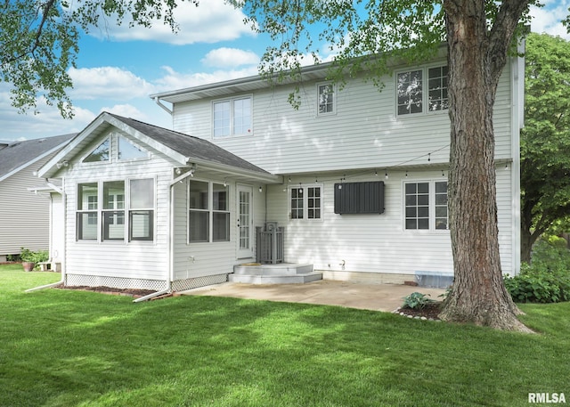 4760 Apple Valley Dr, Bettendorf, IA 52722 - rear view of property with a lawn and a patio area