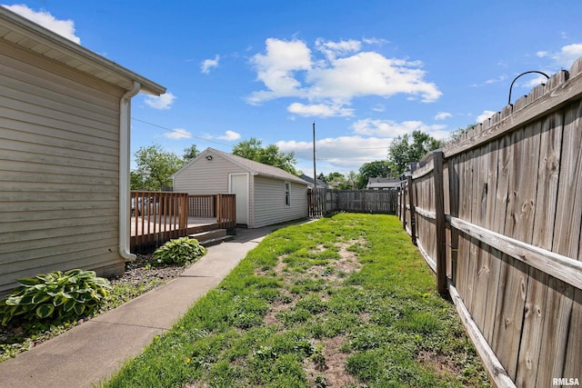 2920 Roosevelt St, Clinton, IA 52732 - view of yard with a wooden deck