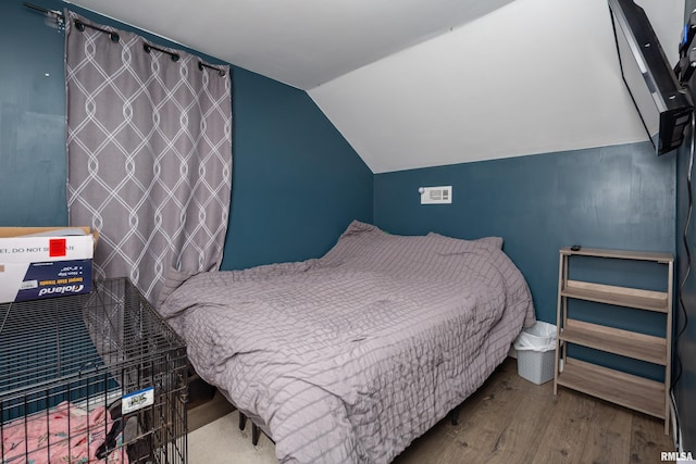 521 E Park St, Geneseo, IL 61254 - bedroom featuring wood finished floors and lofted ceiling