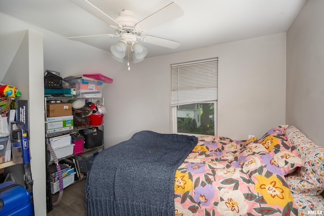 521 E Park St, Geneseo, IL 61254 - bedroom featuring a ceiling fan and wood finished floors