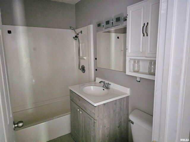 1222 Midway Ct, Marion, IL 62959 - full bathroom with vanity, toilet, and shower / bathtub combination