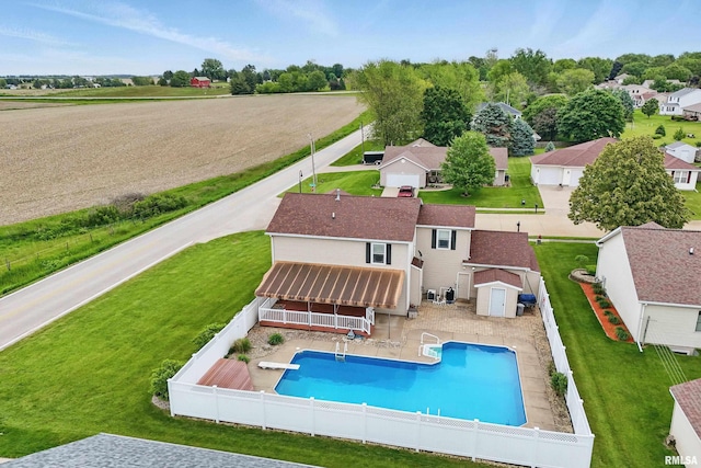 108 N Howard Ln, Long Grove, IA 52756 - view of swimming pool featuring a patio area and a residential view