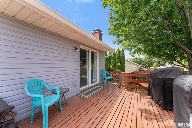 1409 10th Ave, Viola, IL 61486 - wooden terrace featuring area for grilling