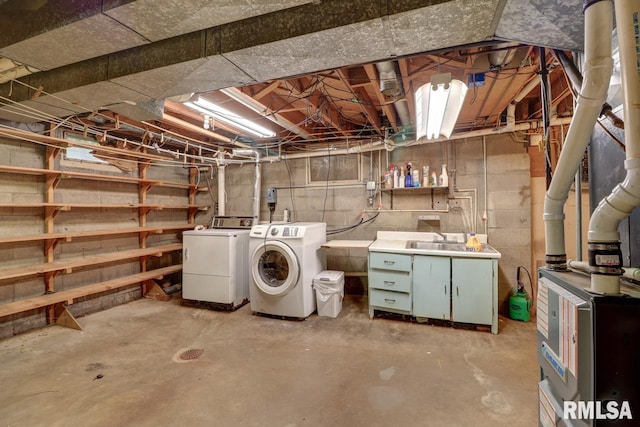 1148 Briarcliff Ln, Clinton, IA 52732 - unfinished basement with washing machine and dryer
