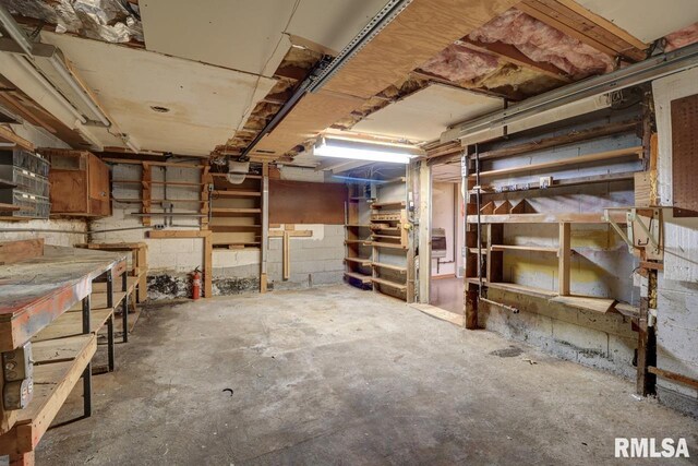 1148 Briarcliff Ln, Clinton, IA 52732 - unfinished basement with a workshop area