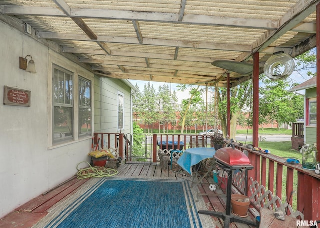 1036 30th St, Rock Island, IL 61201 - wooden deck featuring a grill