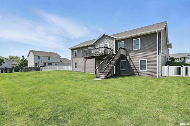 4241 Colorado Dr, Bettendorf, IA 52722 - back of property featuring stairway and a wooden deck