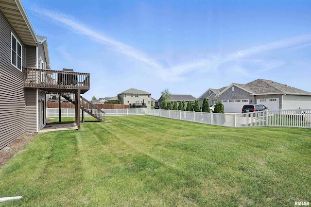 4241 Colorado Dr, Bettendorf, IA 52722 - view of yard with stairs, a deck, and a residential view