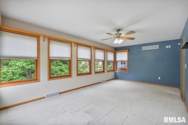 859 45th Ave, East Moline, IL 61244 - unfurnished room featuring carpet floors, a ceiling fan, and baseboards