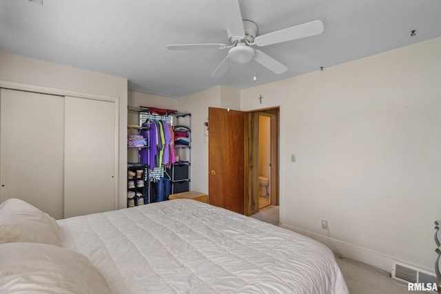 608 S Main St, Port Byron, IL 61275 - carpeted bedroom with baseboards and a ceiling fan