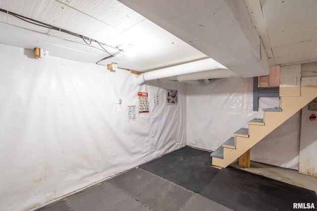 608 S Main St, Port Byron, IL 61275 - unfinished basement with stairway