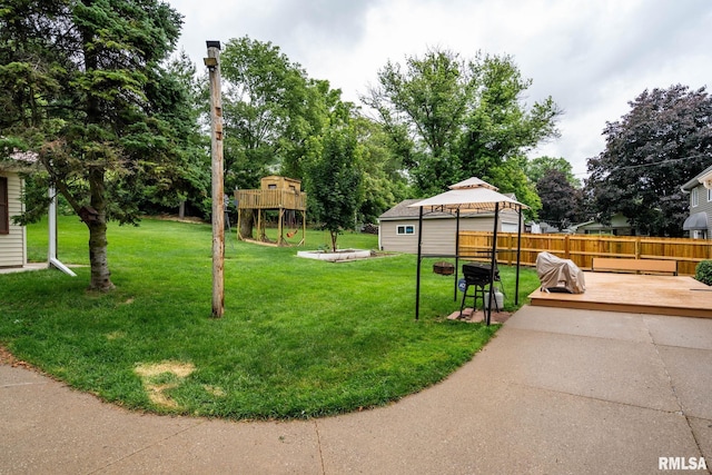 608 S Main St, Port Byron, IL 61275 - view of yard with a gazebo and a wooden deck