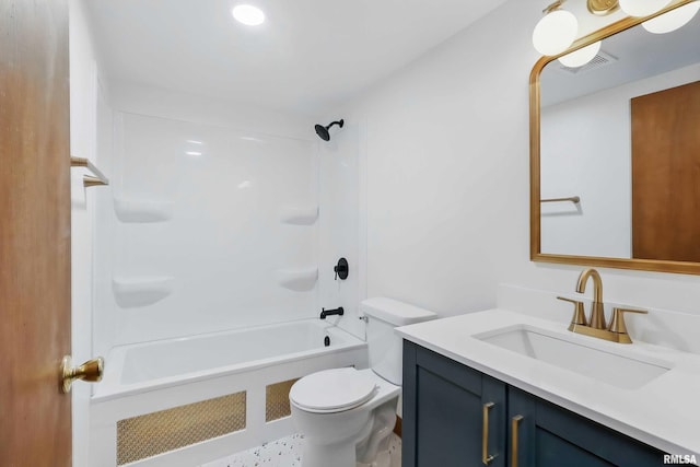 2402 Middle Rd, Davenport, IA 52803 - bathroom featuring vanity, toilet, and shower / bathtub combination