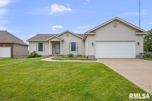 1992 Plum Tree Rd, Bettendorf, IA 52722 - ranch-style home featuring a front lawn, driveway, and a garage