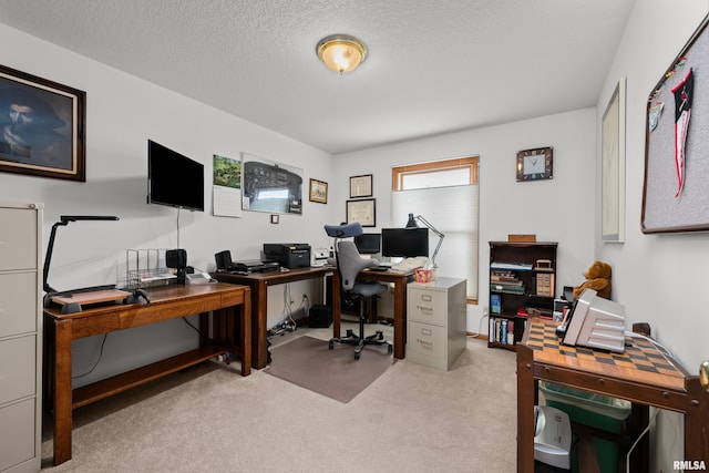 5142 Fillmore Ct, Davenport, IA 52806 - home office with light carpet and a textured ceiling