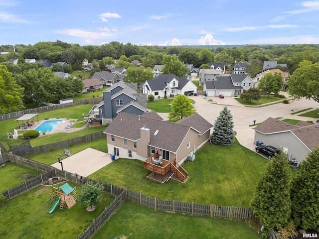 5142 Fillmore Ct, Davenport, IA 52806 - aerial perspective of suburban area featuring a pool