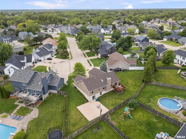 5142 Fillmore Ct, Davenport, IA 52806 - aerial perspective of suburban area featuring a pool