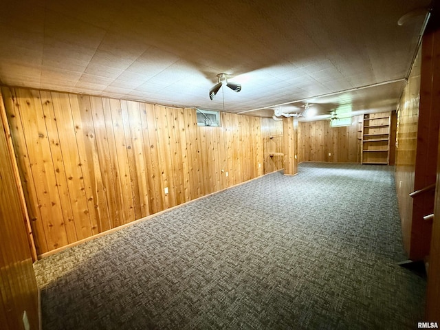 10 Blackhawk Hills Ct, Rock Island, IL 61201 - finished basement featuring carpet flooring and wood walls