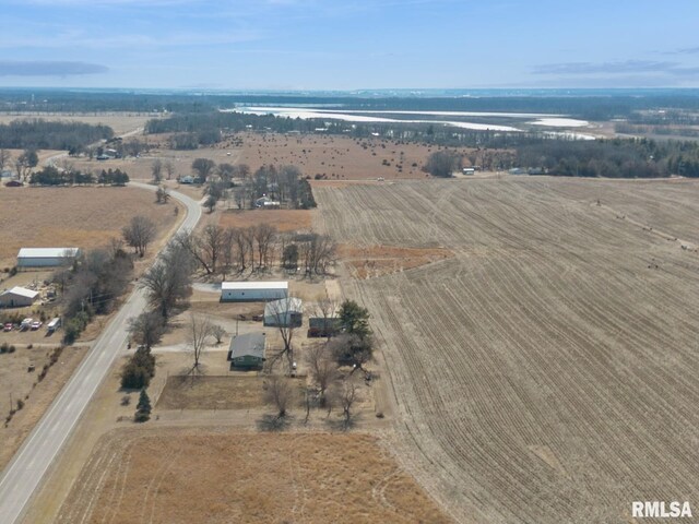 944 45th St, New Boston, IL 61272 - aerial view of property's location featuring rural landscape
