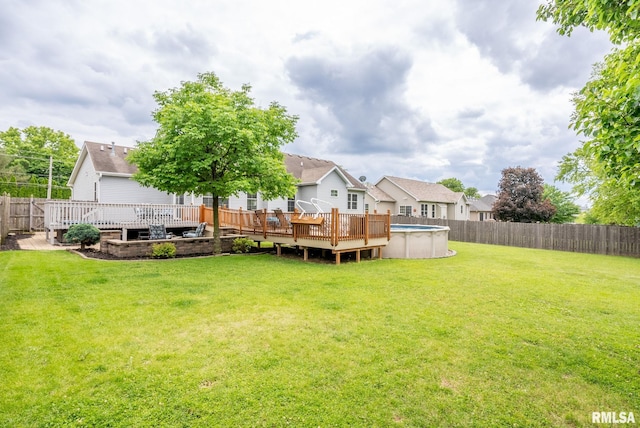 3484 Field Sike Dr, Bettendorf, IA 52722 - view of yard featuring a wooden deck and a residential view