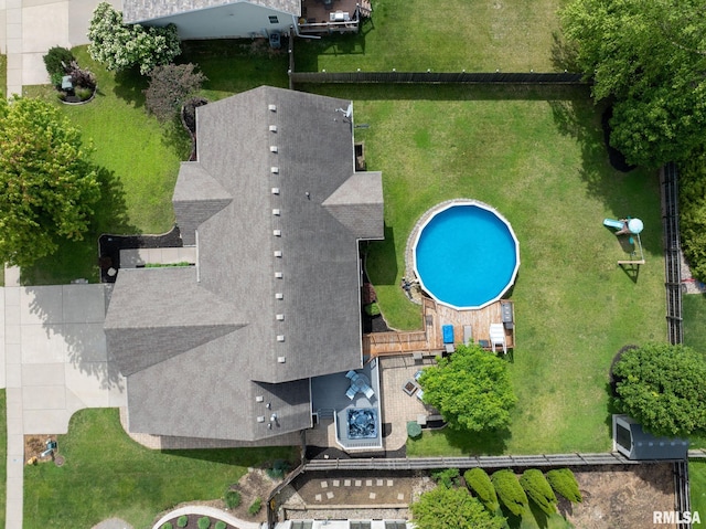 3484 Field Sike Dr, Bettendorf, IA 52722 - bird's eye view of a pool area