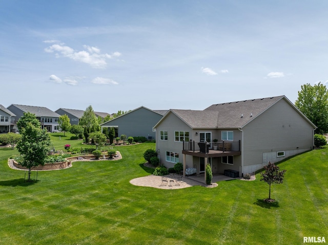 3608 Glengevlin Way, Bettendorf, IA 52722 - rear view of house with a patio area, a lawn, and a deck