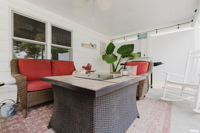 1408 Newton Ave, Johnston City, IL 62951 - view of patio with ceiling fan