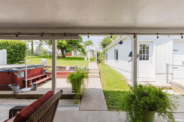 1408 Newton Ave, Johnston City, IL 62951 - view of yard with a hot tub and a patio