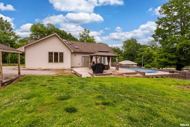 611 E Grand Ave, Carterville, IL 62918 - back of house with a gazebo and a wooden deck