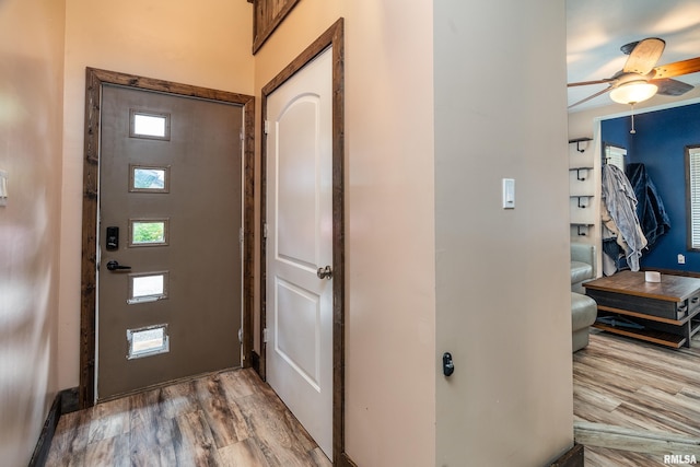 611 E Grand Ave, Carterville, IL 62918 - foyer featuring wood finished floors, ceiling fan, and plenty of natural light