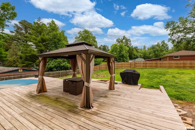 611 E Grand Ave, Carterville, IL 62918 - wooden terrace with a gazebo and area for grilling