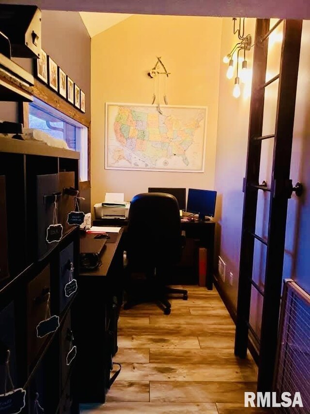 611 E Grand Ave, Carterville, IL 62918 - office with light wood-style flooring and lofted ceiling