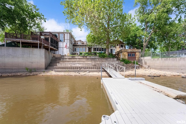 905 1st St, Camanche, IA 52730 - dock area with stairway and a water view