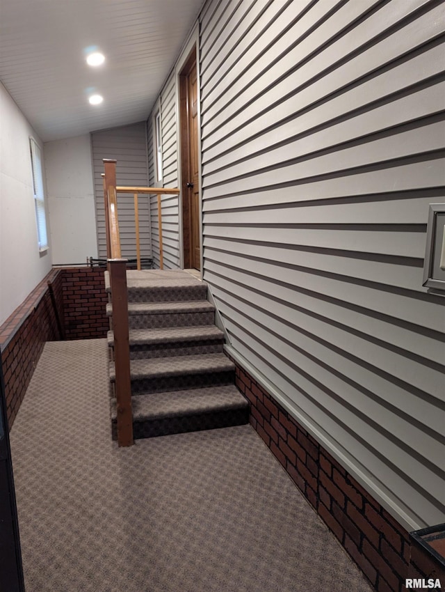 1492 45th St, New Boston, IL 61272 - stairway with carpet floors