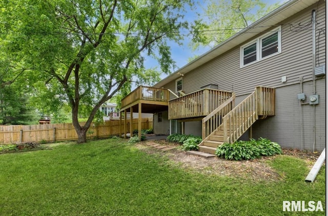 3071 S Hampton Dr, Bettendorf, IA 52722 - rear view of house featuring stairway and a deck