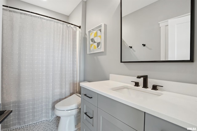 4691 Hidden Lake Ct, Bettendorf, IA 52722 - bathroom featuring vanity, toilet, and curtained shower