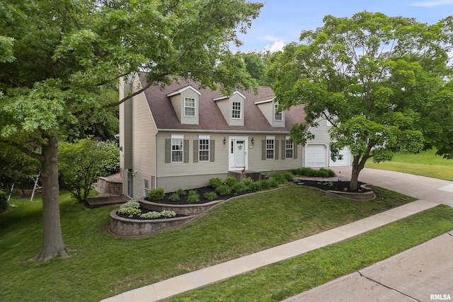3513 33rd Street Ct, Moline, IL 61265 - new england style home with driveway, a front yard, and a chimney