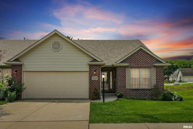 7318 35th Avenue Ct, Moline, IL 61265 - view of front of home featuring brick siding, a garage, concrete driveway, and roof with shingles