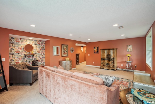 7318 35th Avenue Ct, Moline, IL 61265 - living area featuring light carpet, recessed lighting, and baseboards