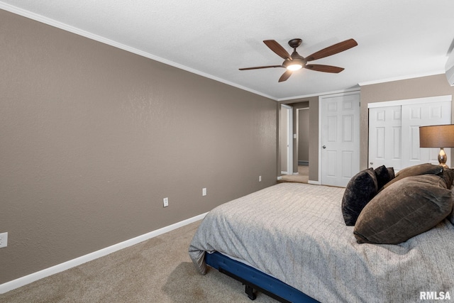 1872 19th Ave, Moline, IL 61265 - carpeted bedroom with ornamental molding and ceiling fan