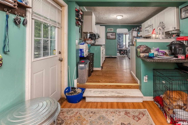 1013 Kirkpatrick St, Benton, IL 62812 - entryway featuring light wood finished floors, a textured ceiling, and baseboards