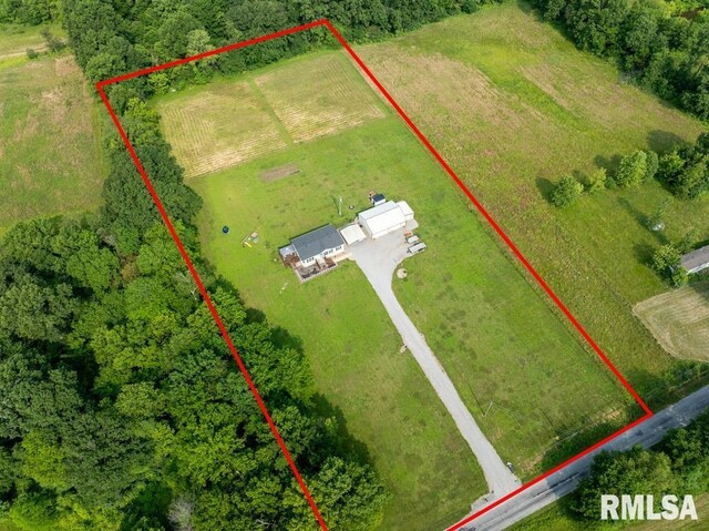 11271 W Center Rd, Mulkeytown, IL 62865 - aerial view of sparsely populated area featuring property parcel outlined