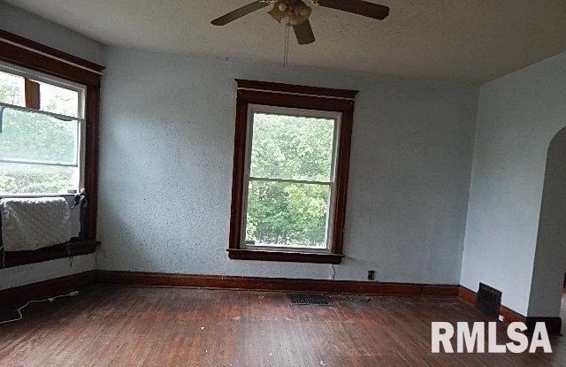 1132 W 9th St, Davenport, IA 52804 - unfurnished room featuring plenty of natural light, wood finished floors, ceiling fan, and baseboards