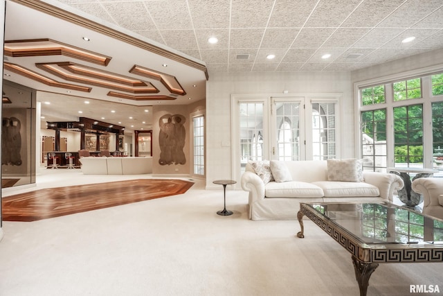 2 Hickory Ct, Rock Island, IL 61201 - carpeted living room with recessed lighting