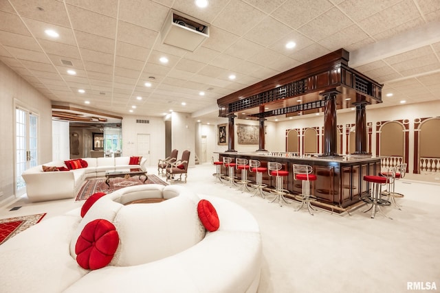 2 Hickory Ct, Rock Island, IL 61201 - community bar area with recessed lighting and carpet flooring