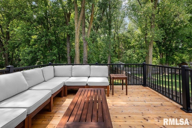 5300 Hillandale Rd, Davenport, IA 52806 - wooden terrace featuring outdoor lounge area