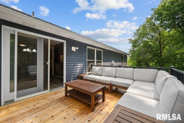 5300 Hillandale Rd, Davenport, IA 52806 - wooden terrace featuring outdoor lounge area
