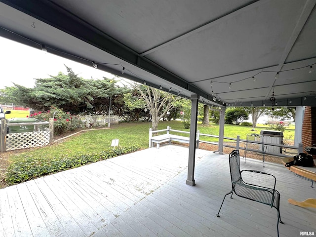 1210 Peterson Ave, Johnston City, IL 62951 - wooden terrace with a yard